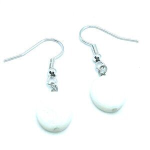 Brighton Ivory Colored Riviera Shell Ovals Beads Silver Round Custom Earrings